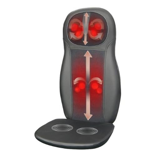 Zyllion ZMA-14-BK Shiatsu Massage Cushion with Heat (Black)- One Year Warranty image