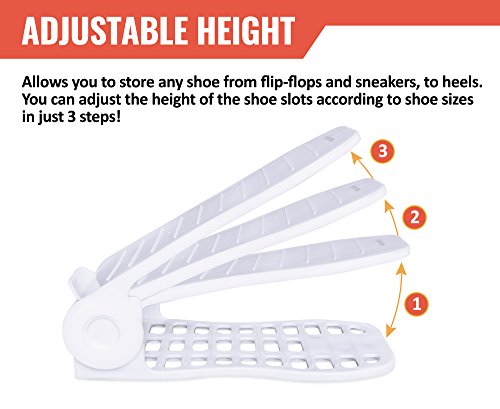 Homeries Shoe Slots Space Saver, Shoe Slotz Organizer, Adjustable Shoe Slots Rack (6) Piece - Thumbnail 6