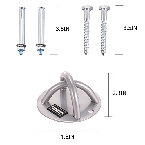 KYLIN SPORT Suspension Straps Wall/Ceiling Mount Bracket for Crossfit Olympic Rings, Body Weight Strength Training Systems, Yoga Swings, Hammocks, Boxing Equipment&Battle Rope