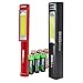 Nebo 6413 Big Larry Red 400 lumen Flashlight COB LED Magnetic Worklight with 3 X EdisonBright AA Alkaline batteries bundle