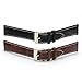 CIVO 2 Packs Genuine Leather Watch Bands Top Calf Grain Leather Watch Strap 16mm 18mm 20mm 22mm 24mm for Men and Women (22mm, Black/Dark Brown(White Stitching))
