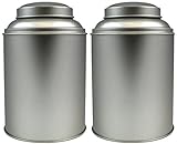 2-pack, Coffee Tin, Twisted Lid Multiple Compartment Tea Canister, Multi-Purpose Kitchenware