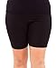 Black Woman Plus Size Cotton Spandex Mid Thigh Shorts, XXXL