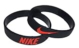Nike NK2 Baller Band Silicone Rubber Basketball Baseball Football Running Wristband Bracelet (Black/Red)