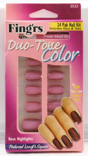 Fing'rs Duo-Tone Color 24 Pak Nail Kit - Rose Highlights - 2523