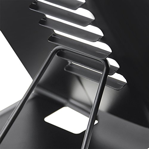 Clobeau Creative Portable Adjustable Notes Metal Reading Stand Rack Cookbook Music Painting Book Stand Reading Bookcase Desk Document Holder Bookstand Book Clip Reader Tool, Black