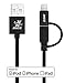 iXCC [2in1] MFi Lightning and Micro USB Charging Cable, 3 Feet Dual Connector Sync and Charge Cable for Apple/Samsung/Android/Windows Device