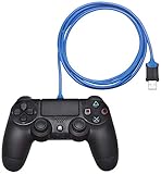 AmazonBasics PlayStation 4 Controller Charging Cable - 6 Foot, Blue