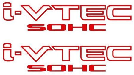 [ST33] 2 Pieces RED I-VTEC SOHC STICKER EMBLEM CIVIC S2000 ACCORD JDM IMPORT ILLEST
