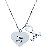 Personalized Engraved Field Hockey Charm Necklace, Girls Field Hockey Stick Pendant Necklace, Gift for Field Hockey Players, Teams and Coaches