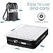 Lunvon Queen Air Mattress Guest Durable Inflatable Airbed Blow Up Elevated Raised Air Bed with Built-in Electric Air Pump, Storage Bad and Repair Patches Included, Height 18.5 inche, 2-Year Warranty