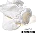 EPEIUS Infants and Toddlers Baby-Girls Non Slip Ruffle Frilly Ankle Socks Pointelle Grip Socks (Pack of 6) 6-18 Months,Natural White