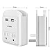 USB Wall Outlet,XPLUS 2 USB Charging Ports (2.4A) & 2 AC Outlet Plugs, Surge-protected Power Socket Outlet Extender with Topside Phone Holders for iPhone, iPad and Others, ETL Certified (White)