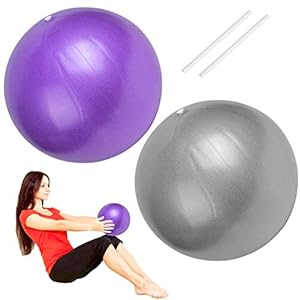 Chstarina-2-pcs-Soft-Pilates-Ball-25cm-Mini-Yoga-Ball-Anti-Burst-Gym-Ball-with-Inflatable-Straw-for-Pilates-Yoga-Core-Training-and-Physical-Therapy Chstarina 2 pcs Soft Pilates Ball 25cm Mini Yoga Ball Anti Burst Gym Ball with Inflatable Straw for Pilates, Yoga, Core Training and Physical Therapy.