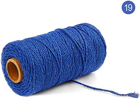 100m Long/100 Yard Pure Cotton Twisted Cord Rope Crafts Macrame Artisan String,2mm Colored Cotton Rope,20 Colors Available