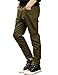 Boys' Elastic Waistband Slim Fit Jogging School Pants for Kids Size 6-18 Army Green, 130 (US Size 8)