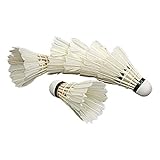 Generic 6PCS White Feather Shuttlecocks Badminton