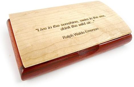 Modern Artisans Handcrafted Wood Inspiration Box with Emerson Quote -'Live in the Sunshine'