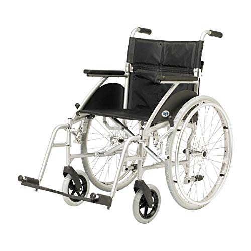 Days Swift Self Propelled Wheelchair, 46cm, Silver, Lightweight Mobility Device for Elderly, Handicapped, and Disabled Users, Portable Wheelchair for Independence or Caretaker Convenience