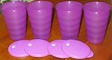 Tupperware Impressions Tumbler 16oz Set of 4 Purple