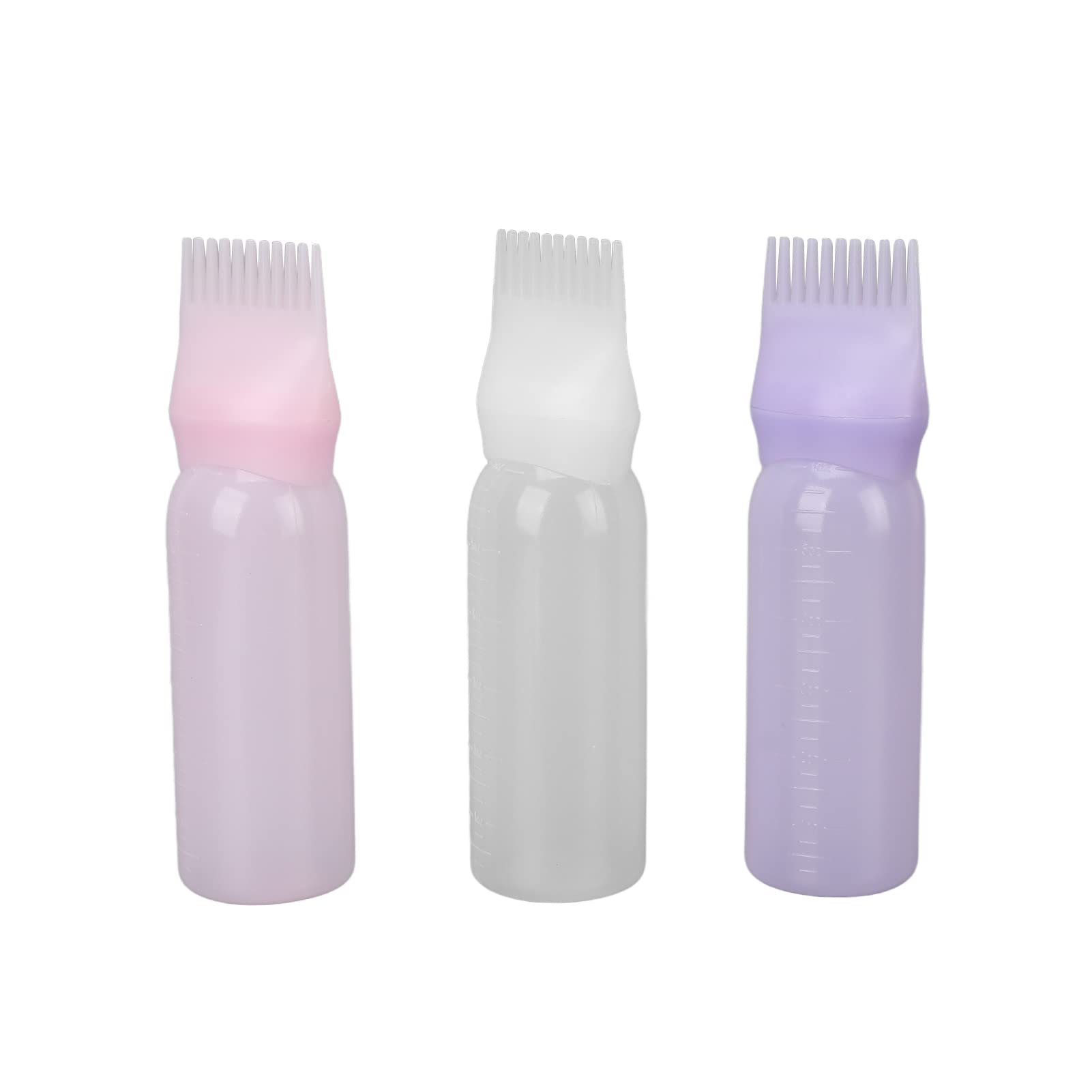 needlid Hair Dyeing Comb Bottle, Ergonomic Professional Sturdy Portable 3pcs Firm Stable Hair Root Comb Bottle for Hairstylist for Barber Shop for Styling
