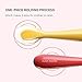 Baby Utensils First Stage Bendable Baby Feeding Spoons, Cute Stone Soft Tip Silicone Training Spoons Easy Grip BPA-Free Baby Toddler Feeding Set Pack of 4