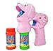 Haktoys Pink Puppy for Girls Bubble Blowing Shooter Gun with Light, Barking Sound & Music, 3 x AA Batteries, and Extra Bottle