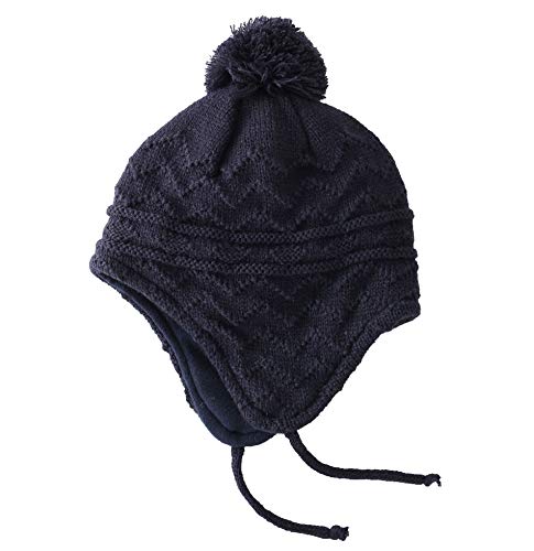 image for Connectyle Toddler Boys Girls Fleece Lined Knit Kids Hat with Earflap 