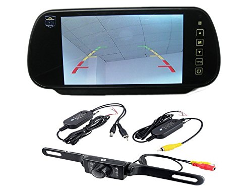 BW 7" HD 800x480 TFT Color Car Mirror Monitor + Wireless 7 IR Night Vision Car Rearview Parking Camera Kits