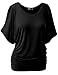 TWINTH Drape Tunic Top Plus Size Loose Fit Cut Out Off Shoulder Black M