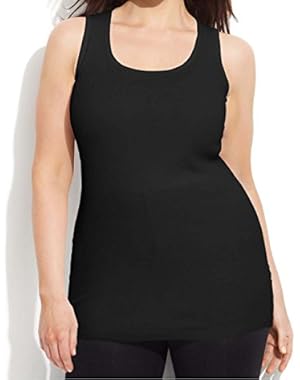 Women's Black Plus Size Scoop-neck Tank Top, Black 0X