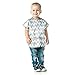 Bumkins Junior Bib, Short Sleeve Toddler Bib, Smock for Kids 1-3 Years, Waterproof Fabric – Gray Chevron