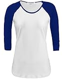 TL Women's 3/4 Sleeve or Short Sleeve Stretchy Raglan Baseball T-shirt Top