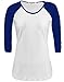 TL Women's 3/4 Sleeve or Short Sleeve Stretchy Raglan Baseball T-shirt Top