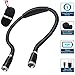 [Upgrade] Rechargeable Neck Light - Hands Free USB Book Light 4 Super Bright LED Beads, Freely Brightness Level Settings, 2 x Flexible Soft Arms, for Bookworms,Night Working, Camping & More- Black primary