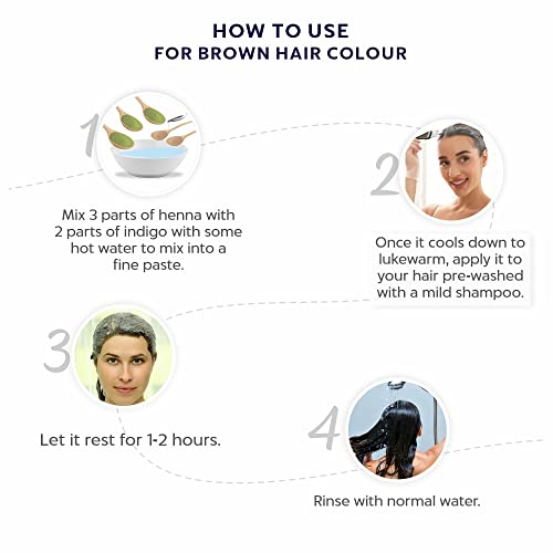 Indus Valley Bio Organic Natural Henna Hair Color Indigo Leaf Powder 400gm| 100% Gray Hair Coverage And Long Lasting Hair Dye | Vegan and Cruelty-Free