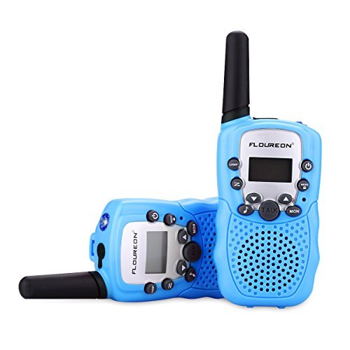 FLOUREON Kids Toy Walkie Talkies Two Way Radios Walky Talky 22 Channel Long Range UHF Handheld Outdoor Kids Toy Cellphone for Children Day/Birthday (Blue x 4)