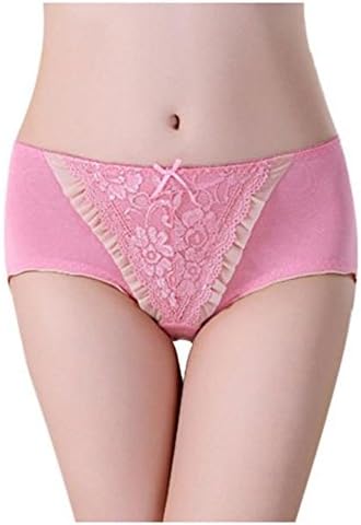 Women's Lace Triangle Panties Lady girl's sexy Lace Knickers Lingerie Underwear Color:Pink