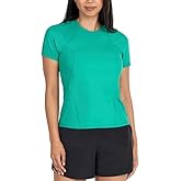 Spyder Active Women's UPF 50+ Ribbed Short Sleeve Tee Shirt (US, Alpha, X-Large, Regular, Regular, Green)