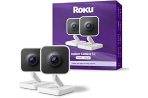 Roku Indoor Camera SE Home Security Camera, 2-Pack, Wired, White (Renewed)