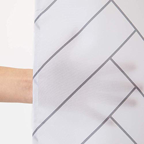 AIMJERRY Luxury Hotel Style Striped Fabric Shower Curtain for Bathroom