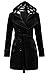 Womens Woolen Double Breasted Pea Coat Hoodie Winter Jacket