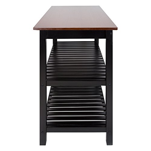 Casual Home Kitchen Island with Solid American Hardwood Top, Walnut - Image 3