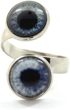 balocchi Double Eye Ring Stainless Steel, Burnished 10/12 mm