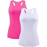 beautyin Women Tank Top with Shelf Bra Racerback Workout Yoga Tops Undershirt