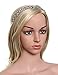BABEYOND Crystal Bridal Headband Headpiece Wedding Headpiece for Bride Wedding Bridal Hair Accessories with Ivory Satin Ribbon Silver Tone