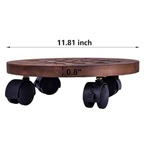 Pflanzenroller Pflanzenbehälter Aus Holz Abnehmbarer Topfpflanzenständer Mit 4 Rollenden Rädern Rutschsicheres Rollbrett… – Bild 3