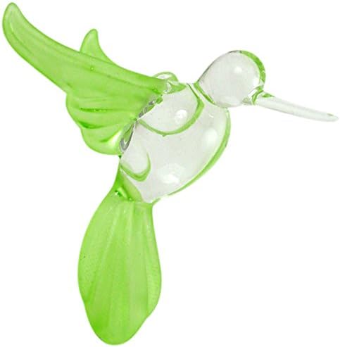 Crystal Castle Glass Hanging Hummingbird Figurine Frost Color (Green)
