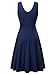 FENSACE Womens Sleeveless Scoop Neck Summer Beach Midi A Line Tank Dress, Navy, Large