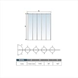 Xinyang 5 Fold Folding Bath Screen Shower Screen 1200x1400mm Clear Glass Off view 7